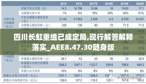 四川长虹重组已成定局，国际释义、解释及实施落实